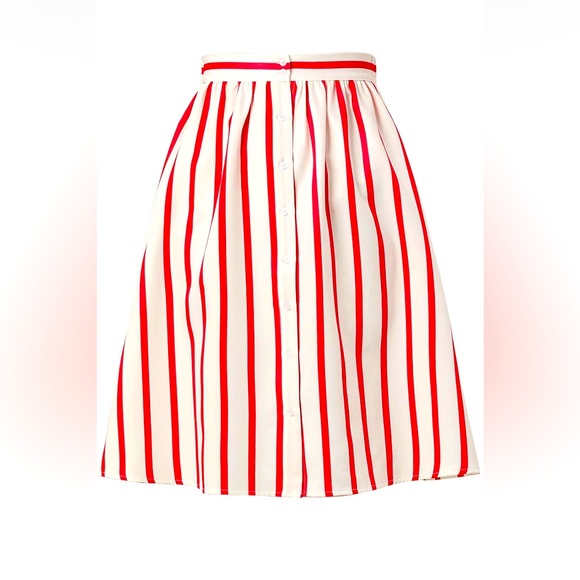 vintage candy stripe maxi button up skirt - Picture 2 of 5